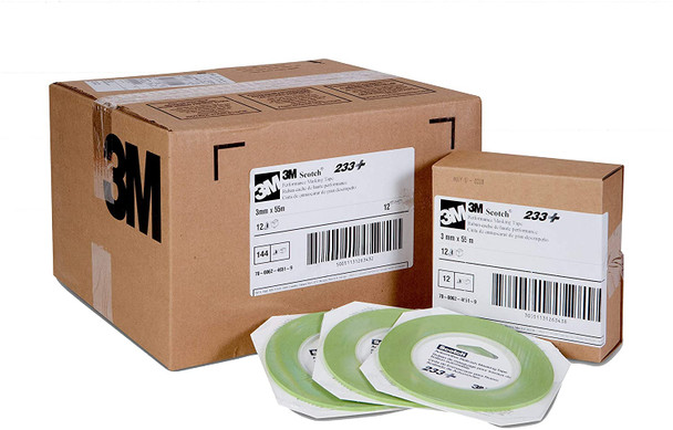 Scotch 26343 Performance Automotive Masking Tape 233+ 3mm x 55m Green Carton of 144