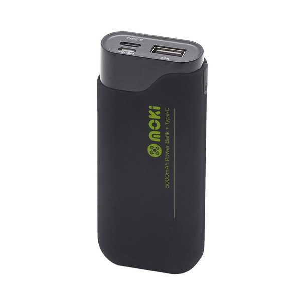 Moki Power Bank Plus USB-A and USB-C 5000mAh Black