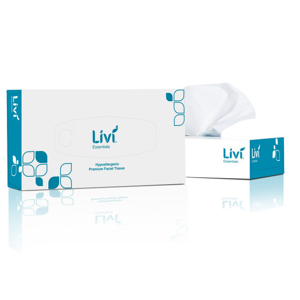 Livi 1301 Essentials Facial Tissue Hypoallergenic 2 Ply 100 Sheets Carton 30