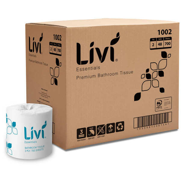 Livi2 Ply 700 Sheets Carton 48 1002 Essentials Toilet Tissue