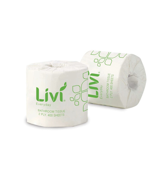 Livi 7008 Basics Toilet Tissue 2 Ply 400 Sheets Carton 48