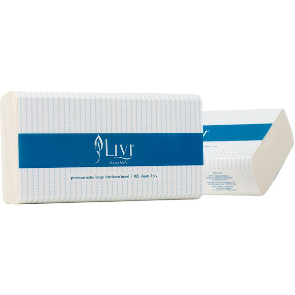 Livi 1401 Essentials Extra Large Towel 1 Ply 100 Sheets Carton 24