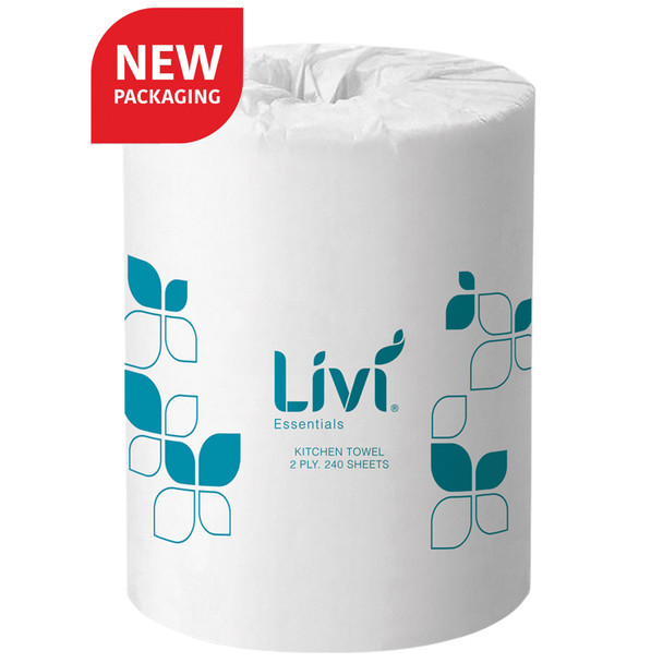 Livi 1400 Essentials Kitchen Roll Towel 2 Ply 240 Sheets Carton 12