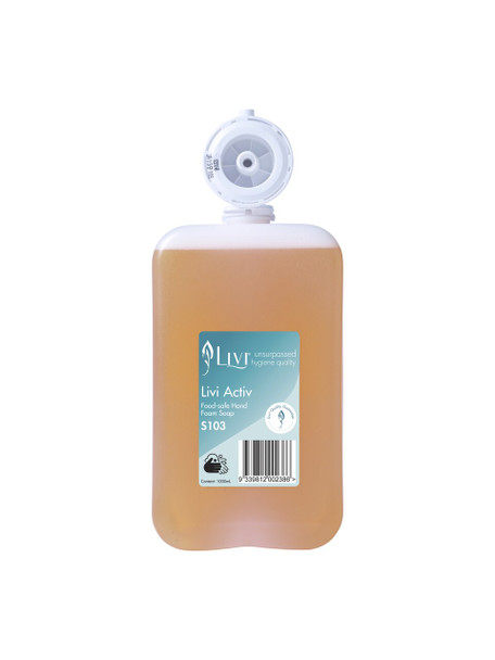Livi S103 Activ Food Safe Hand Foam Soap 1000ml Carton 6