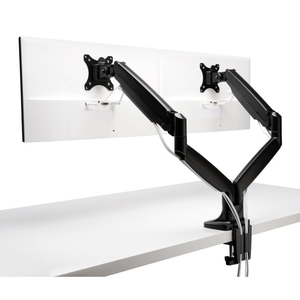 One-Touch Height Adjustable Dual Monitor Arm Black Kensington SmartFit