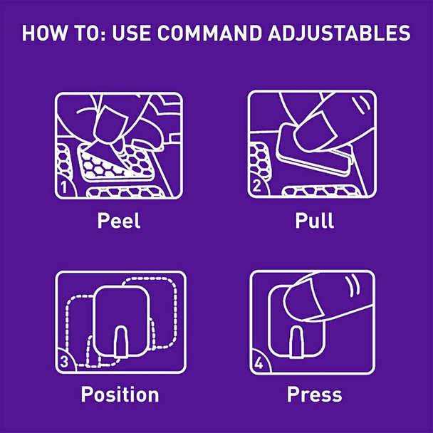 Command Adjustables Repositionable Hooks Small Clear 6 Pack (225g)