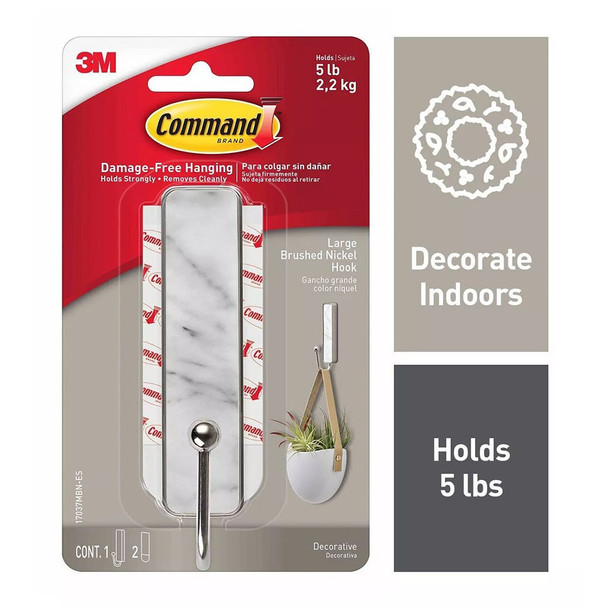 Command Large Marble Finish Hook up to 2.2 kg Command Large Marble Finish Hook up to 2.2 kg