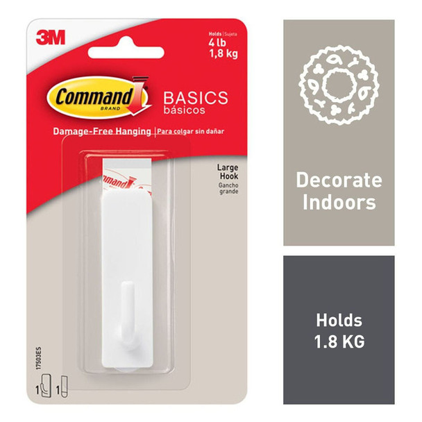 Command Basic Hook Large White (1.8kg)