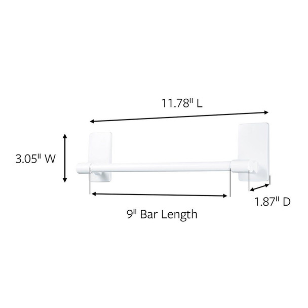 Command Bathroom Towel Bar Plastic Handle (1.3kg)