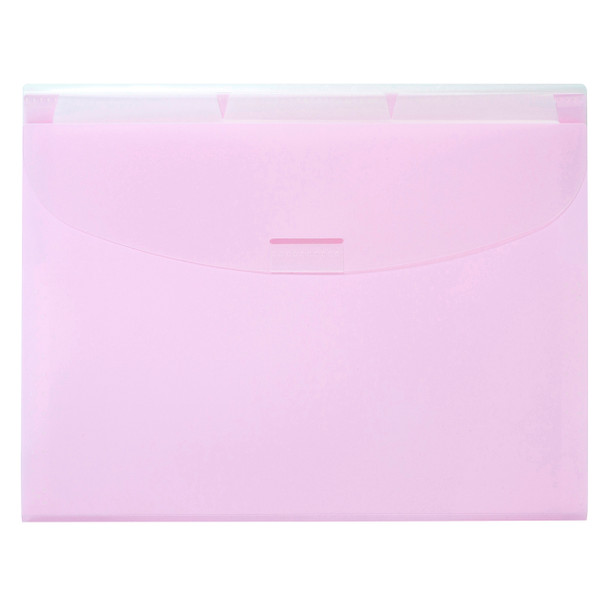 Marbig 900693 Expanding Wallet with 3 Tabs Pastel Pink - Pack of 8 | Mega Office Supplies