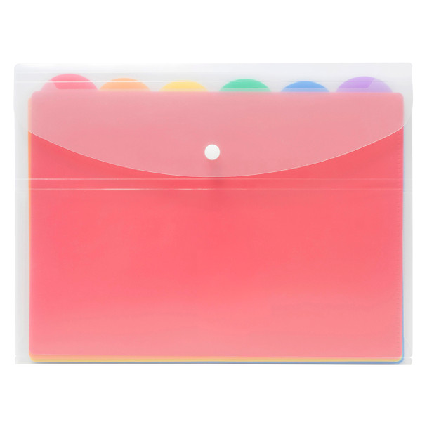 Marbig 2015096 Document Wallet With 6 Files Bright - Pack of 6 | Mega Office Supplies