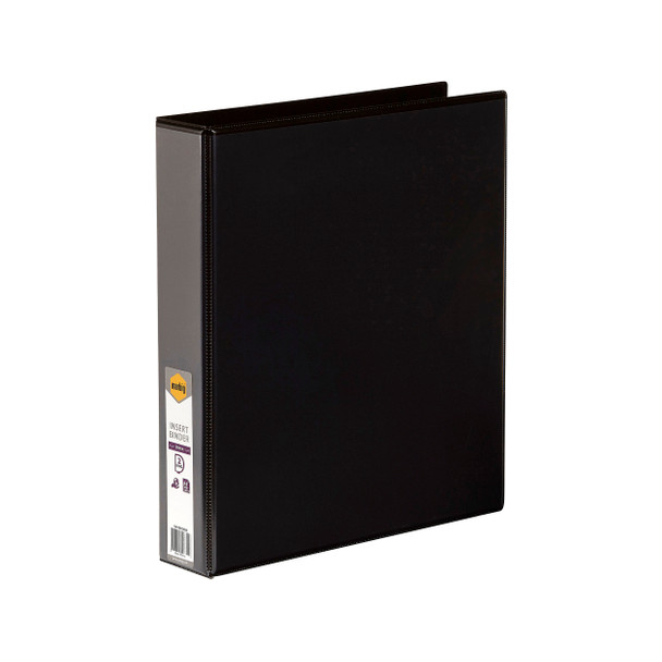 Marbig Clearview Insert Binder 38mm 2D A4 Black Pack of 12