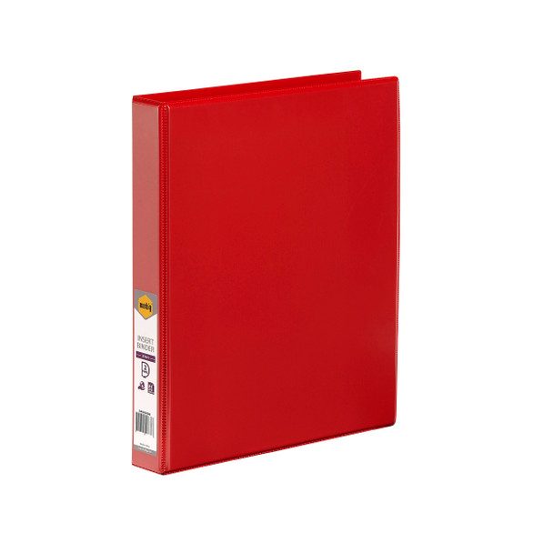 Marbig Clearview Insert Binder 25mm 2D A4 Red Pack of 20