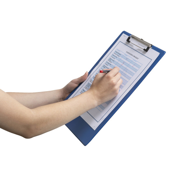 Marbig Foolscap Clipboard Polypropylene Blue Pack of 20