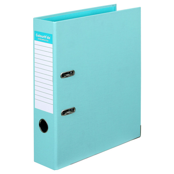 ColourHide 6802032J Lever Arch File PE A4 Aqua - Pack of 6 | Mega Office Supplies