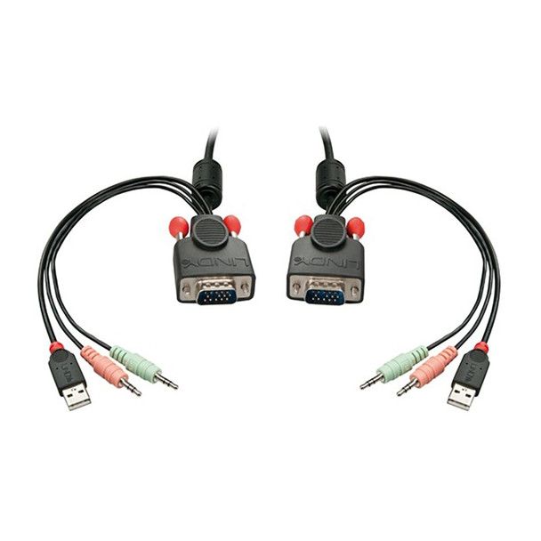 2 Port VGA USB 2.0 and Audio KVM Switch Compact Lindy