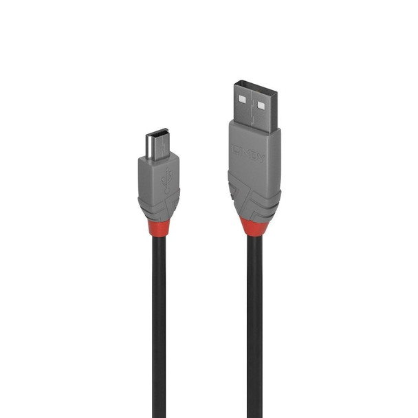 Lindy 1m USB 2.0 Type A to Mini-B Cable Anthra Line