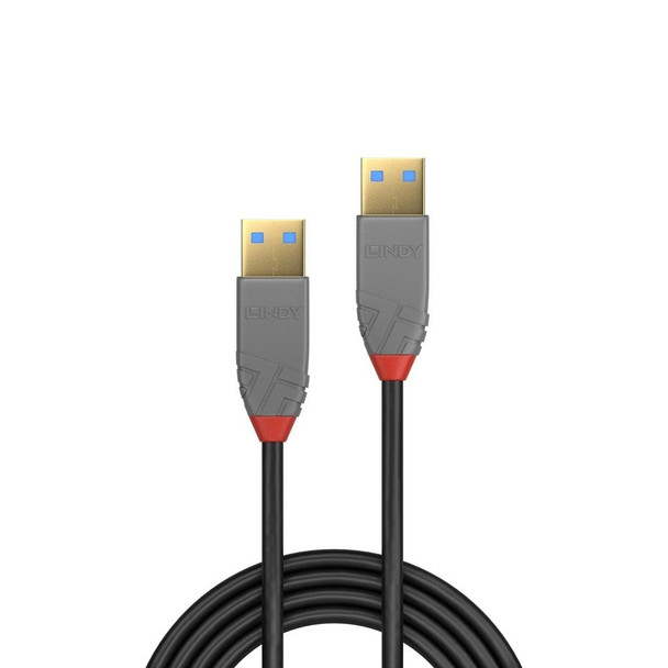 1m USB 3.0 Type A to A Cable Anthra Line Lindy