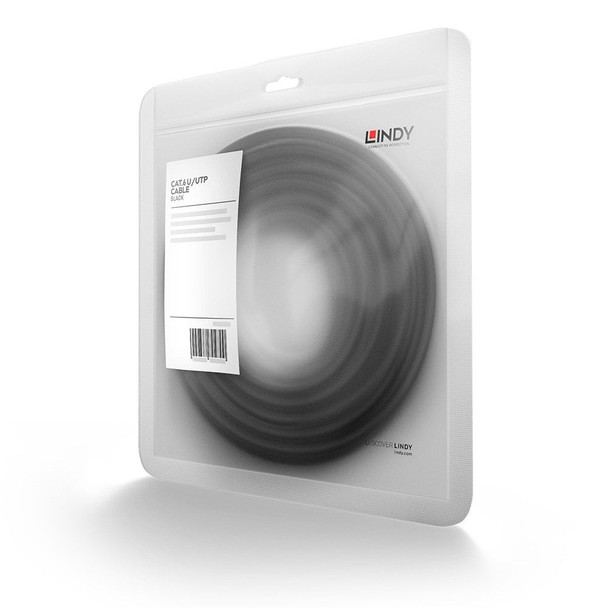 Cat6 U/UTP Gigabit Network Cable Black Lindy 3m