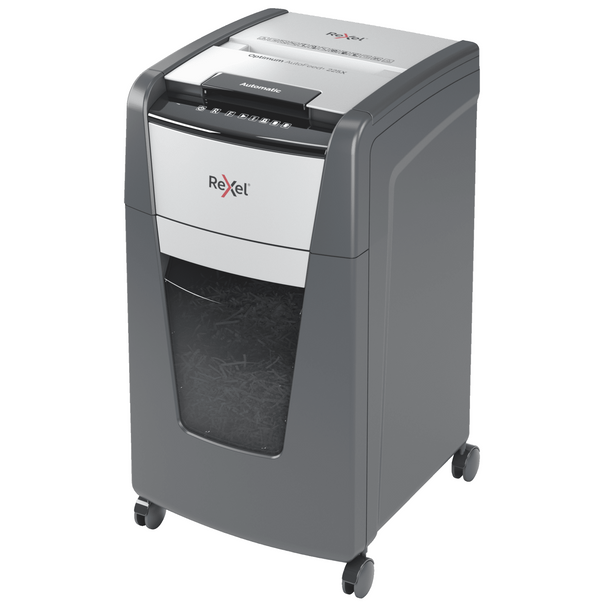 Rexel Black Optimum AutoFeed+ 225X Cross Cut Paper Shredder