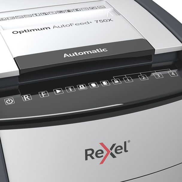 Rexel AutoFeed+ 750X Cross Cut Paper Shredder Black Optimum