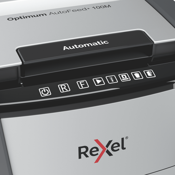 Rexel AutoFeed+ 100M Micro Cut Paper Shredder Black Optimum