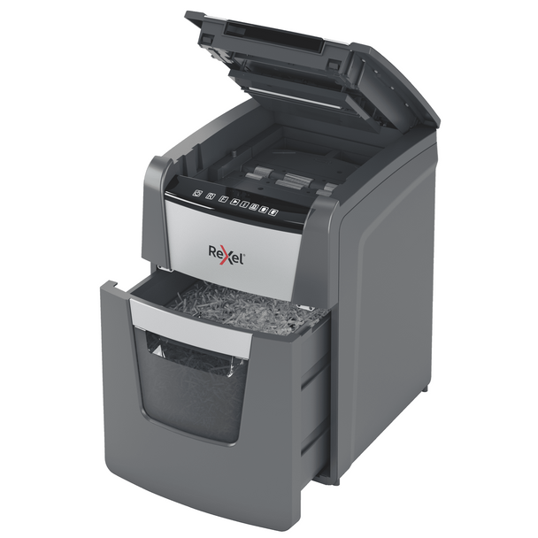 Rexel Micro Cut Paper Shredder Black Optimum AutoFeed+ 100M