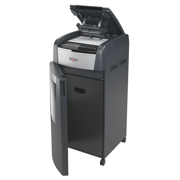 Rexel Micro Cut Paper Shredder Black Optimum AutoFeed+ 600M
