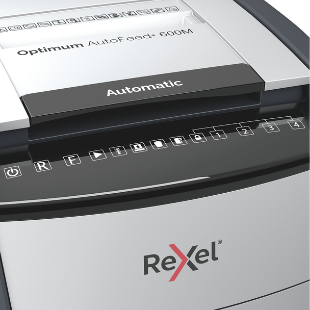 Rexel AutoFeed+ 600M Micro Cut Paper Shredder Black Optimum