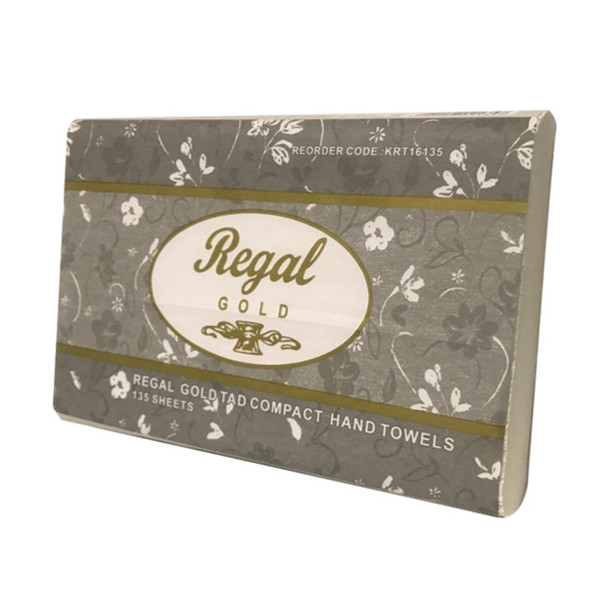 REGAL KRT16135 GOLD TAD COMPACT HAND TOWEL (CARTON OF 16 X 135 SHEETS)