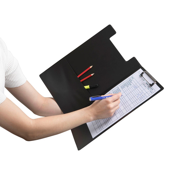 Marbig Foolscap Clipfolder Polypropylene Black