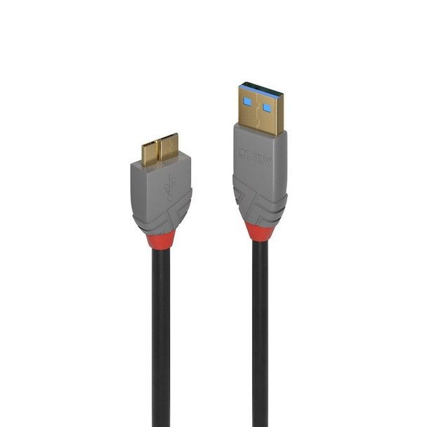 Lindy 36767 2m USB 3.0 Type A to Micro-B Cable, Anthra Line | It's A Mega Thing