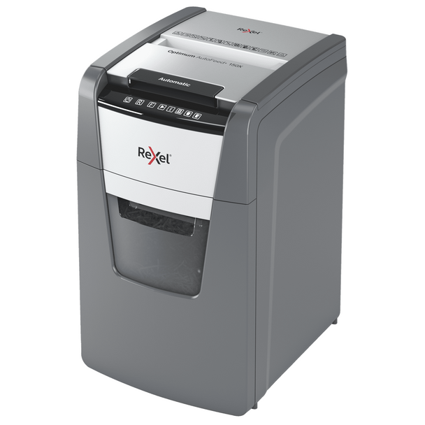 Rexel Black Optimum AutoFeed+ 150X Cross Cut Paper Shredder