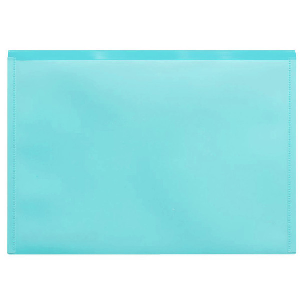 ColourHide Aqua 1002432J PP Document Wallet with Button Closure A4 in (Pack of 10) | Mega Office Supplies
