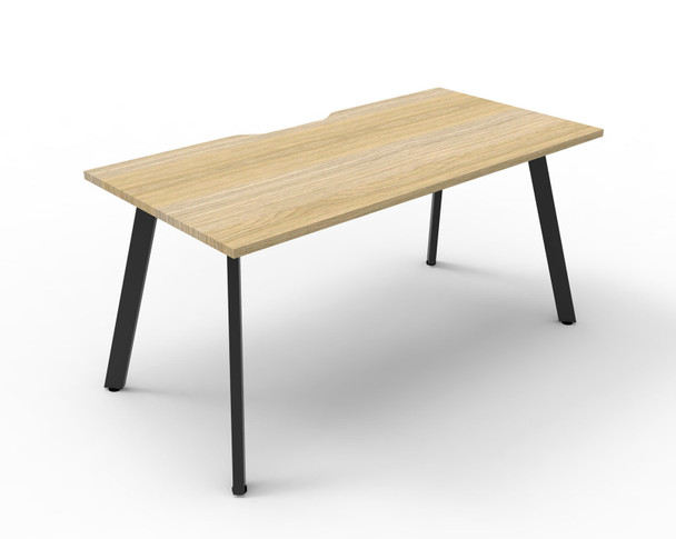Rapidline Eternity Single Sided Workstation 1200 x 750mm Natural Oak / Black Satin