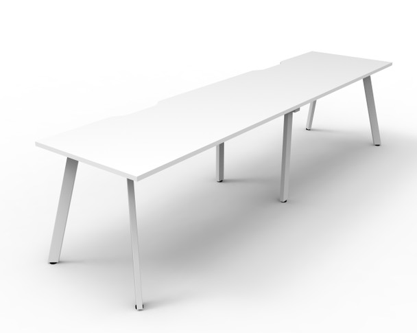 Rapidline Eternity Single Sided 2 Person Workstation 1800 x 750mm Natural White / White Satin