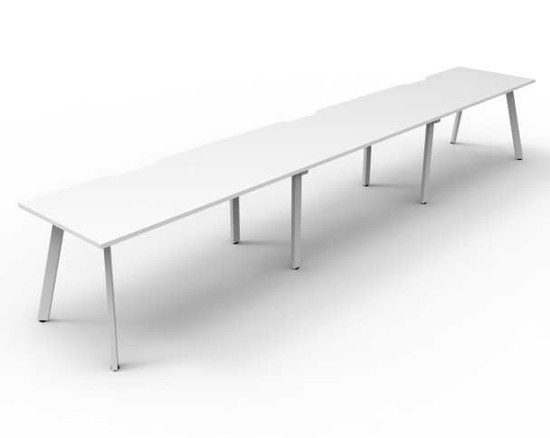 Rapidline Eternity Single Sided 3 Person Workstation 1800 x 750mm Natural White / White Satin