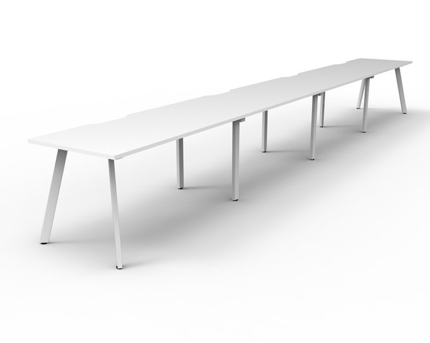 Rapidline D-ELS4P1575 NW/WS Eternity Single Sided Workstation 6000x750x730 mm Natural White / White Satin | It's A Mega Thing
