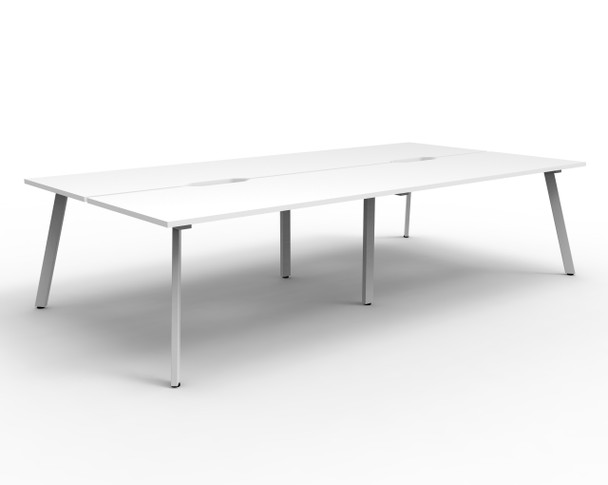 Rapidline D-ELD4P1875 NW/WS Eternity Double Sided Workstation 3600x1530x730 mm Natural White / White Satin | It's A Mega Thing