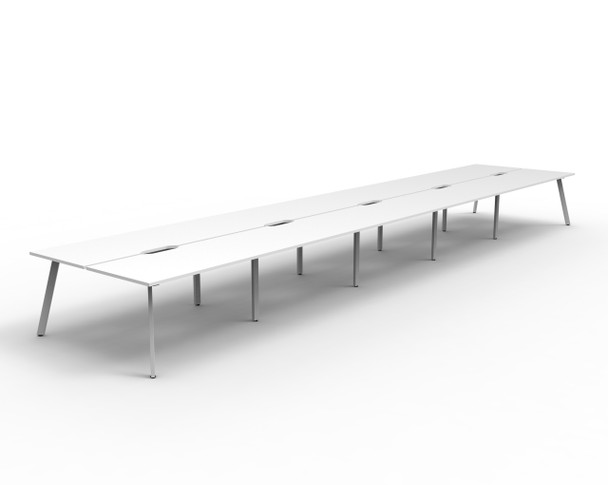 Rapidline Eternity Back to Back 10 Person Workstation 1800 x 750mm Natural White / White Satin