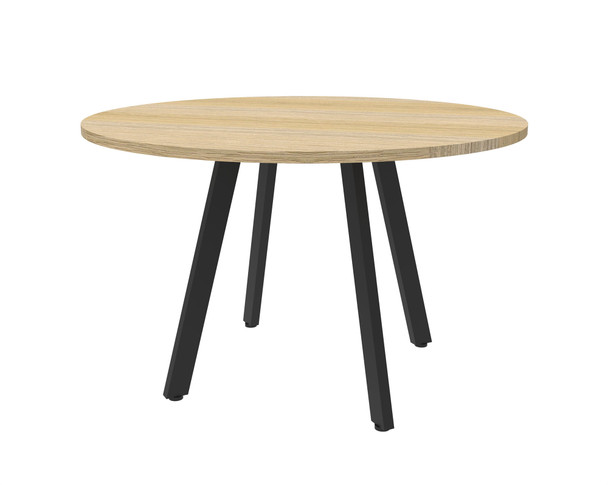 Rapidline Eternity Round Meeting Table 1200mm Diameter Natural Oak / Black