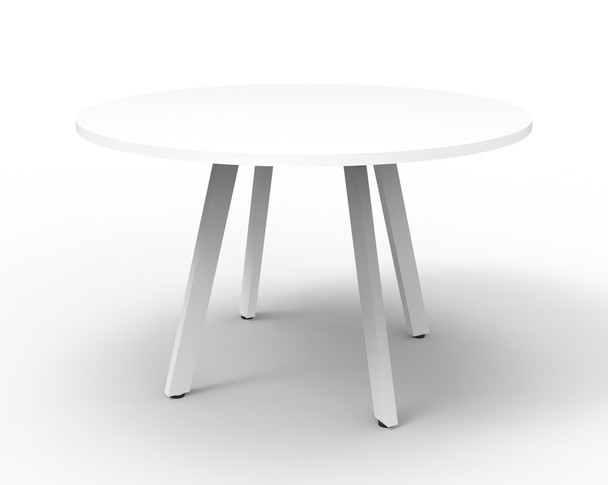 Rapidline Eternity Round Meeting Table 1200mm Diameter Natural White / White