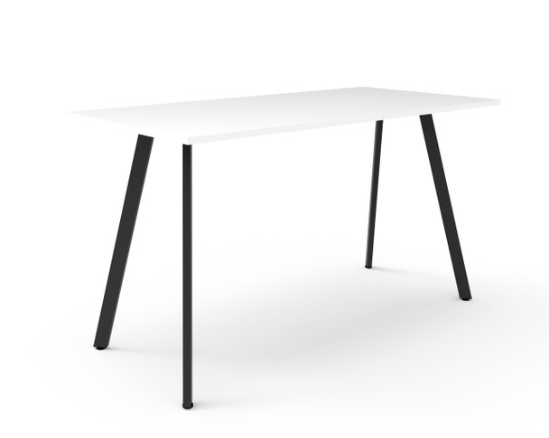 Rapidline Eternity High Bar Table 1800 x 750 x 1050mm Natural White / Black Satin