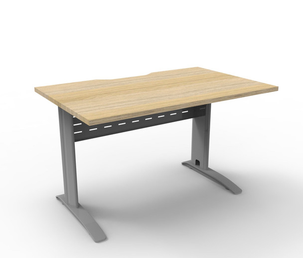 Rapidline RSD1275M NO/BS Deluxe Rapid Span Straight Desk 1200x750x730 mm Natural Oak / Silver | It's A Mega Thing
