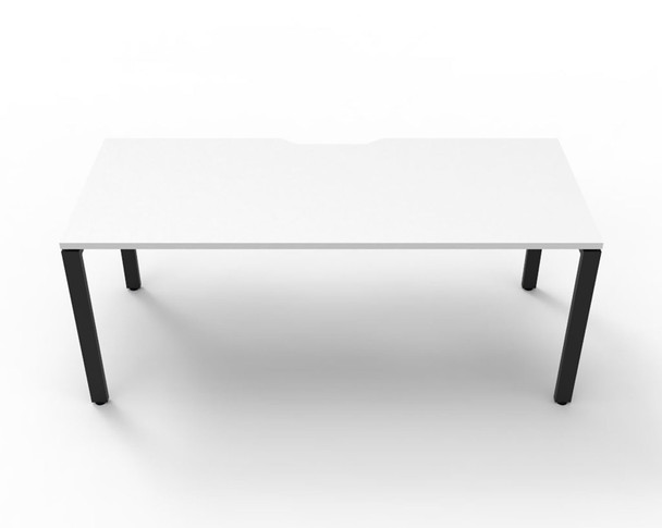 Rapidline Workstation Deluxe Infinity Single Sided Profile Leg 1500 x 750mm Natural White / Black Satin
