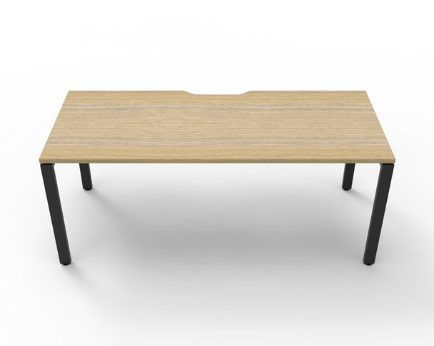Rapidline Workstation Deluxe Infinity Single Sided Profile Leg 1500 x 750mm Natural Oak / Black Satin