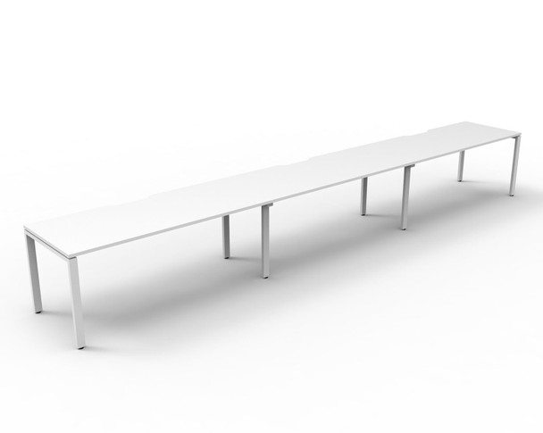 Rapidline Deluxe Infinity Single Sided 3 Person Workstation Profile Leg 1800 x 750mm Natural White / White Satin