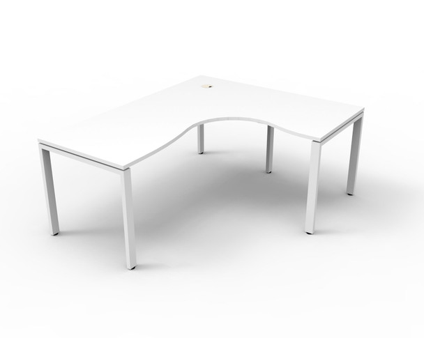 Rapidline Deluxe Infinity Corner Workstation 1800 x 1500 x 750mm Natural White / White Satin