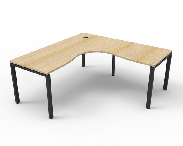 Rapidline Deluxe Infinity Corner Workstation 1800 x 1800 x 750mm Natural Oak / Black Satin