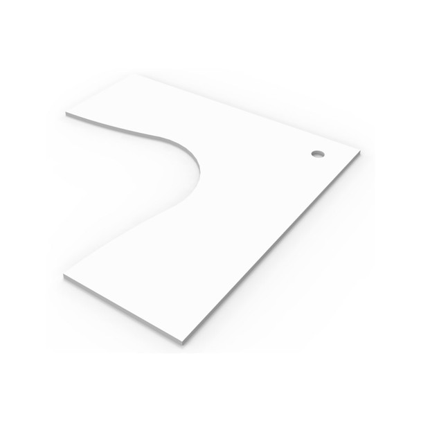 Rapidline Corner Workstation Top 1800 x 1500 x 700 x 25mm with Cable Port Only Natural White